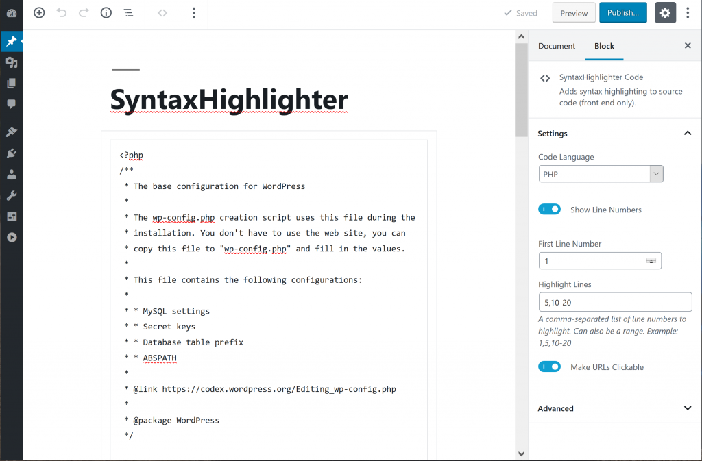 Syntax Highlighter Plugin