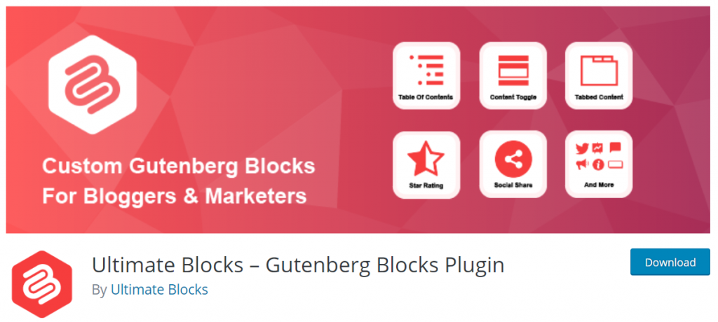 Ultimate Blocks – Gutenberg Blocks Plugin By Ultimate Blocks